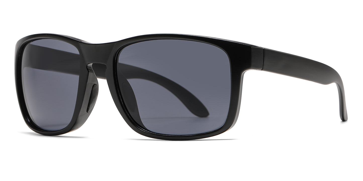 5280 - Squared Sports with Keyhole Bridge Plastic Sunglasses