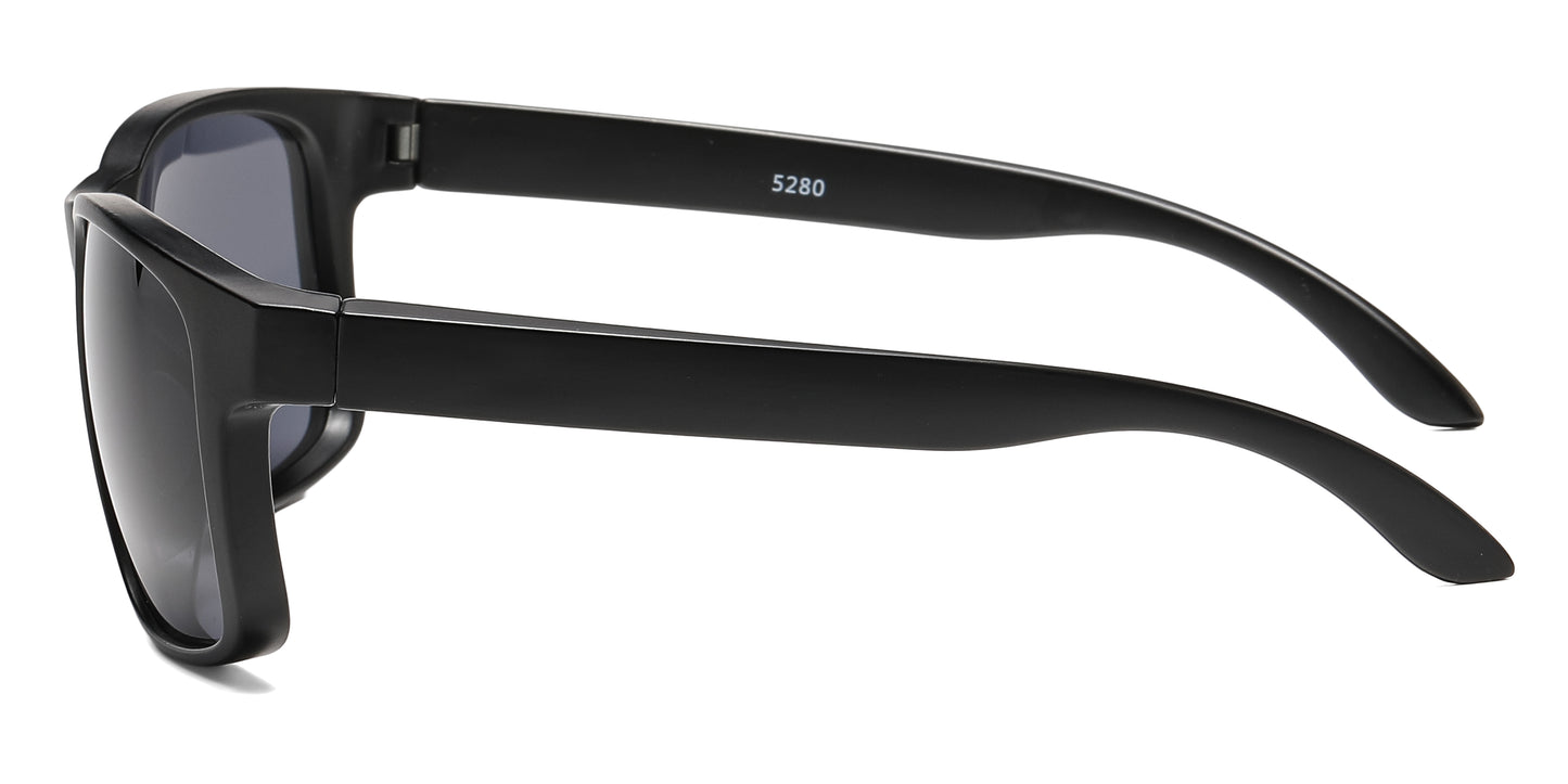 5280 - Squared Sports with Keyhole Bridge Plastic Sunglasses