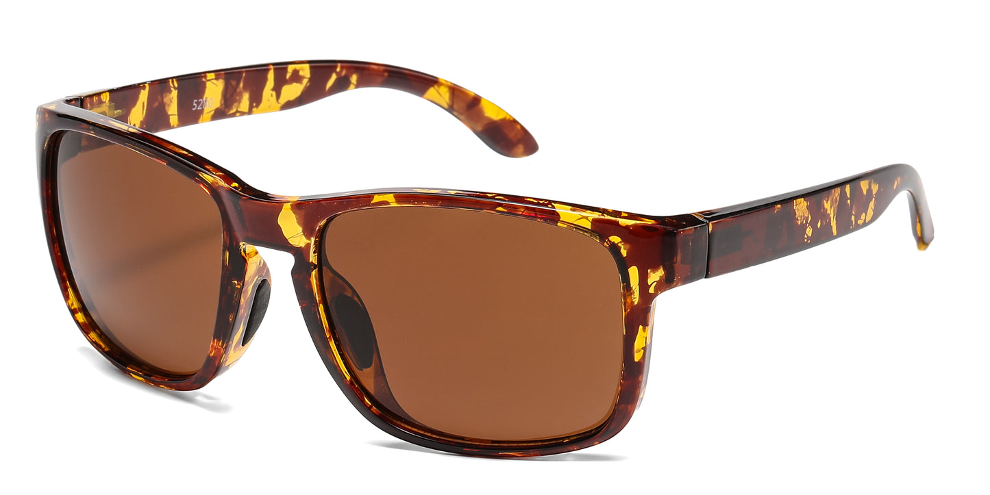 5280 - Squared Sports with Keyhole Bridge Plastic Sunglasses