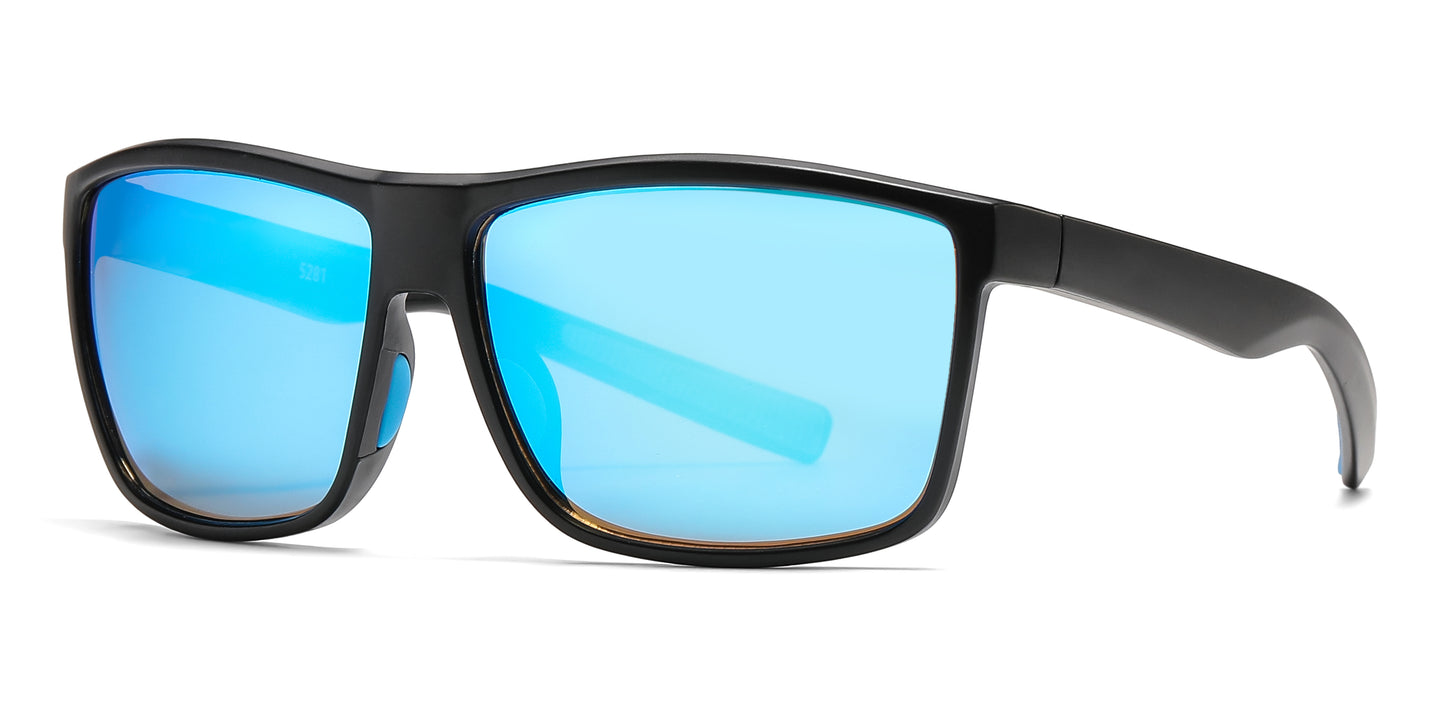 5281 - Classic Sport with Color Mirror Lens Plastic Sunglasses