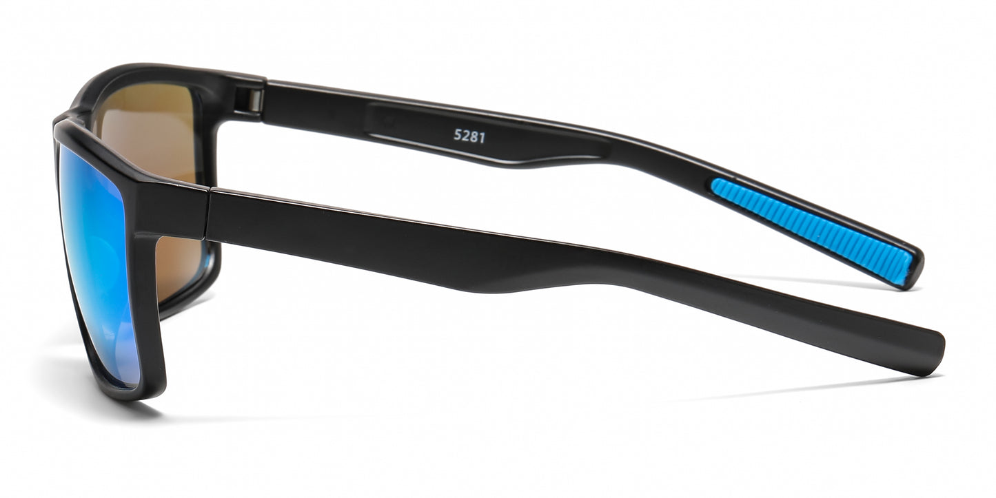 5281 - Classic Sport with Color Mirror Lens Plastic Sunglasses