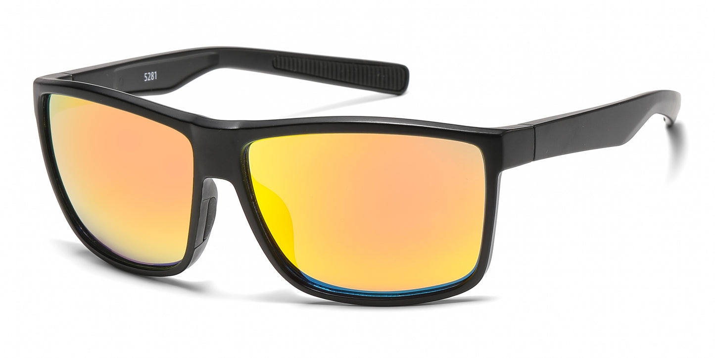 5281 - Classic Sport with Color Mirror Lens Plastic Sunglasses