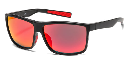 5281 - Classic Sport with Color Mirror Lens Plastic Sunglasses