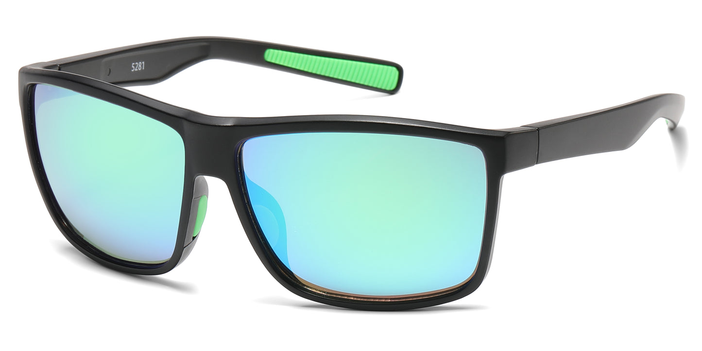 5281 - Classic Sport with Color Mirror Lens Plastic Sunglasses
