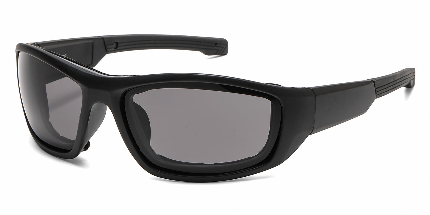 5282 - Men Sport Padded Wrap Around Plastic Sunglasses