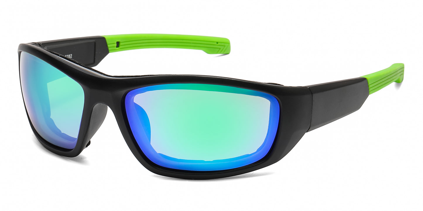 5282 - Men Sport Padded Wrap Around Plastic Sunglasses