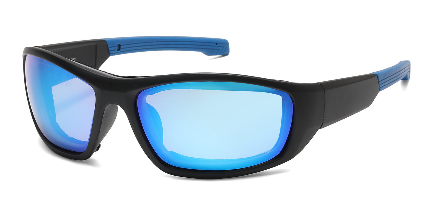 5282 - Men Sport Padded Wrap Around Plastic Sunglasses