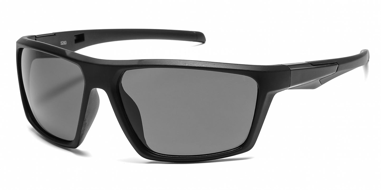 5283 - Color Mirror Lens Plastic Sport Sunglasses