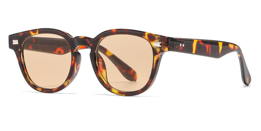 5284 - Round Frame with Key Hole Bridge Plastic Sunglasses