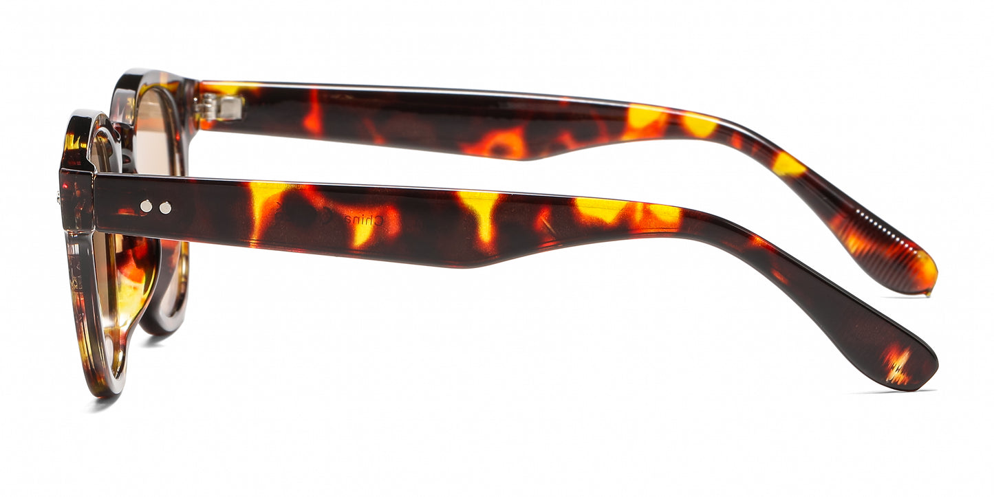5284 - Round Frame with Key Hole Bridge Plastic Sunglasses
