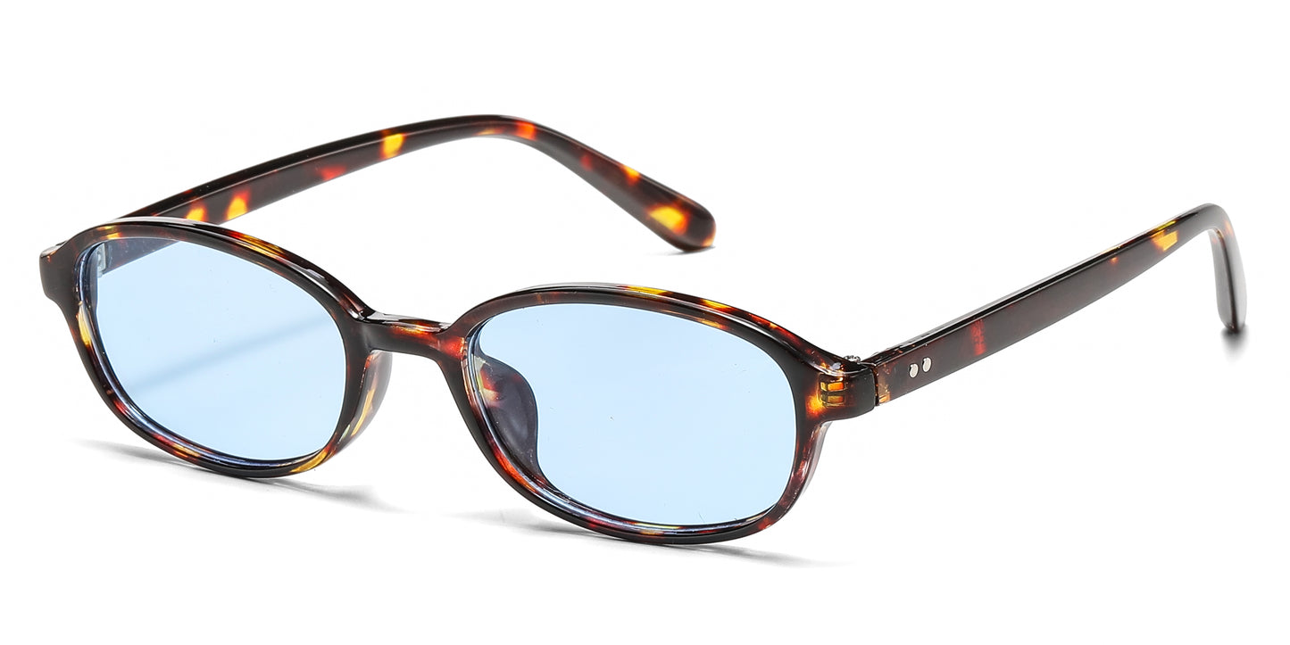 5286 - Small Oval Fashion Plastic Sunglasses