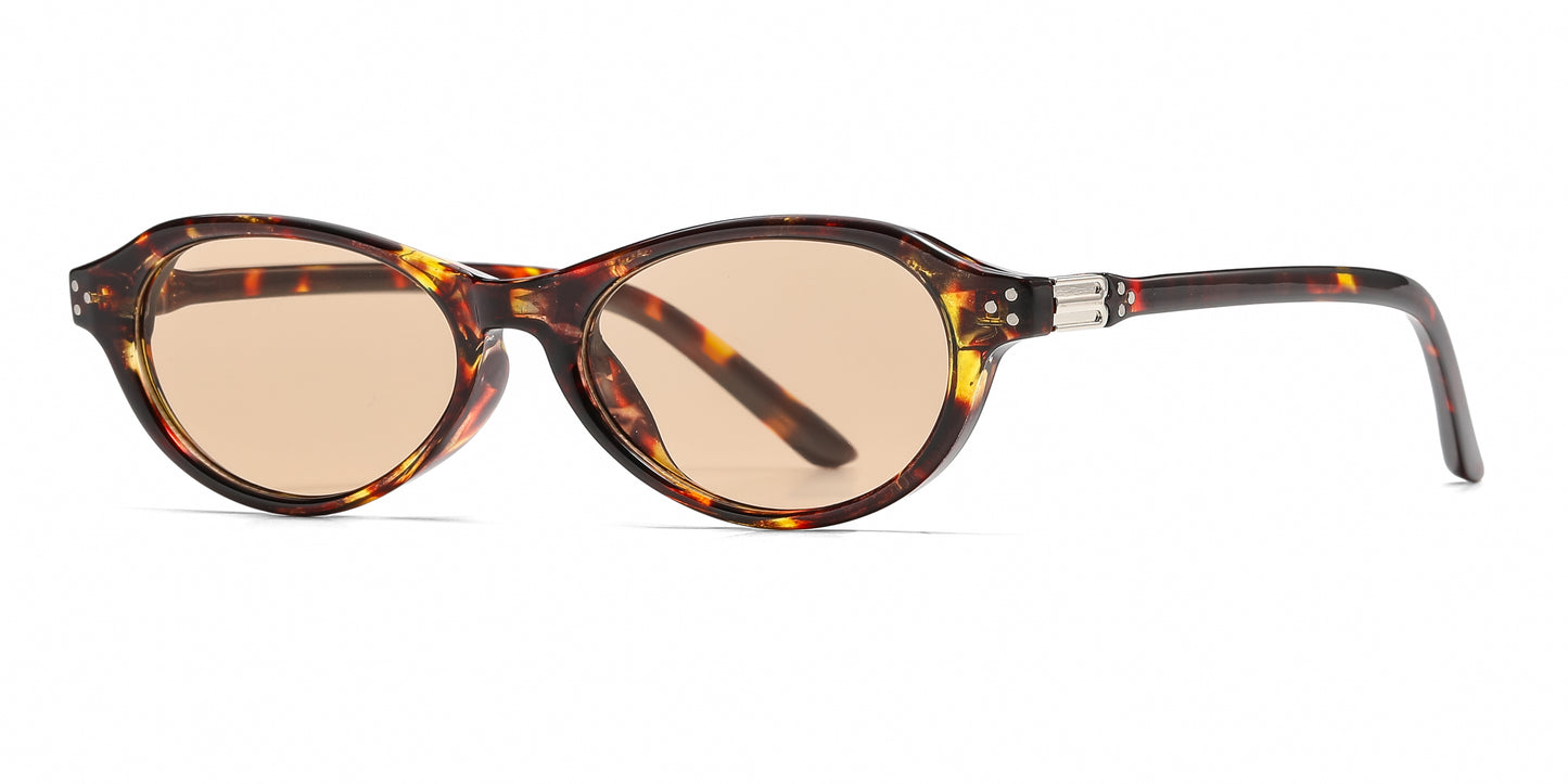 5288 - Classic Small Vintage Oval Plastic Sunglasses