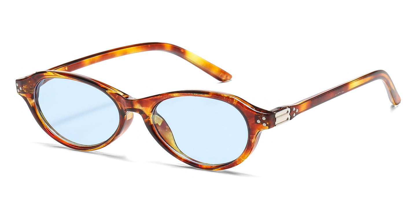 5288 - Classic Small Vintage Oval Plastic Sunglasses