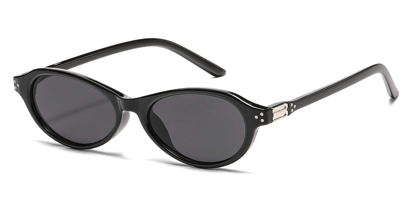 5288 - Classic Small Vintage Oval Plastic Sunglasses