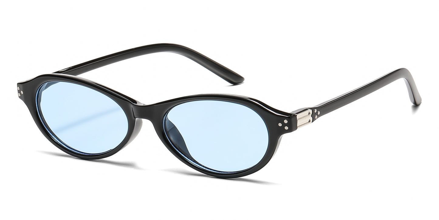 5288 - Classic Small Vintage Oval Plastic Sunglasses