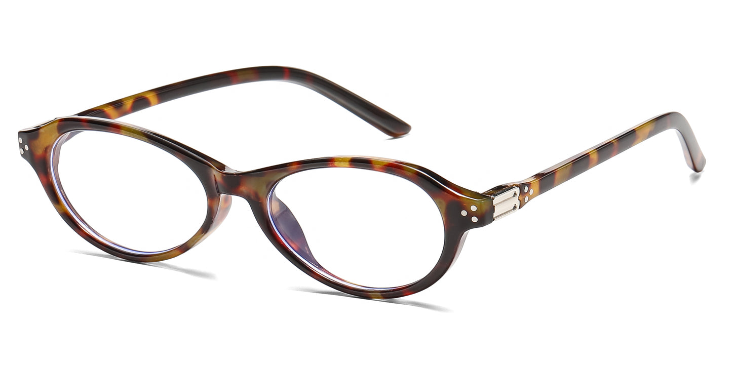 5288 - Classic Small Vintage Oval Plastic Sunglasses
