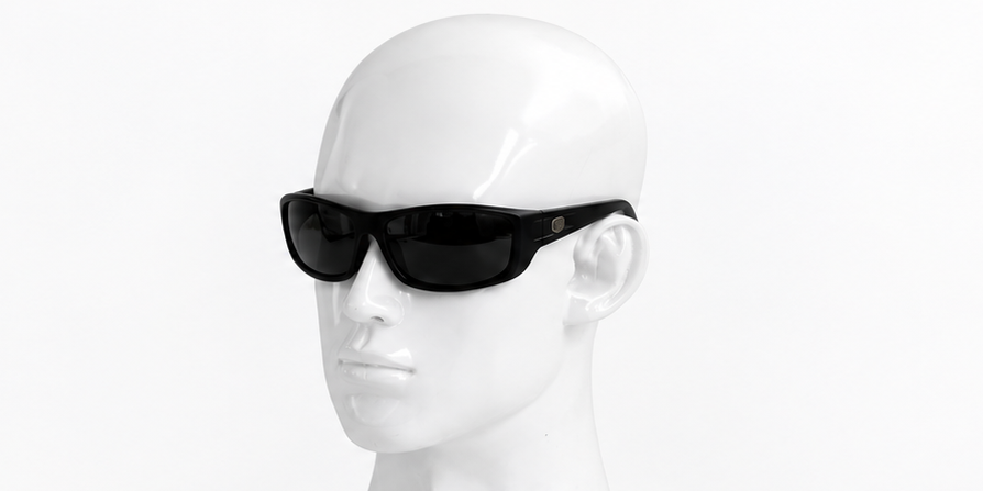 5324 - Men Rectangular Sport Wrap Plastic Sunglasses