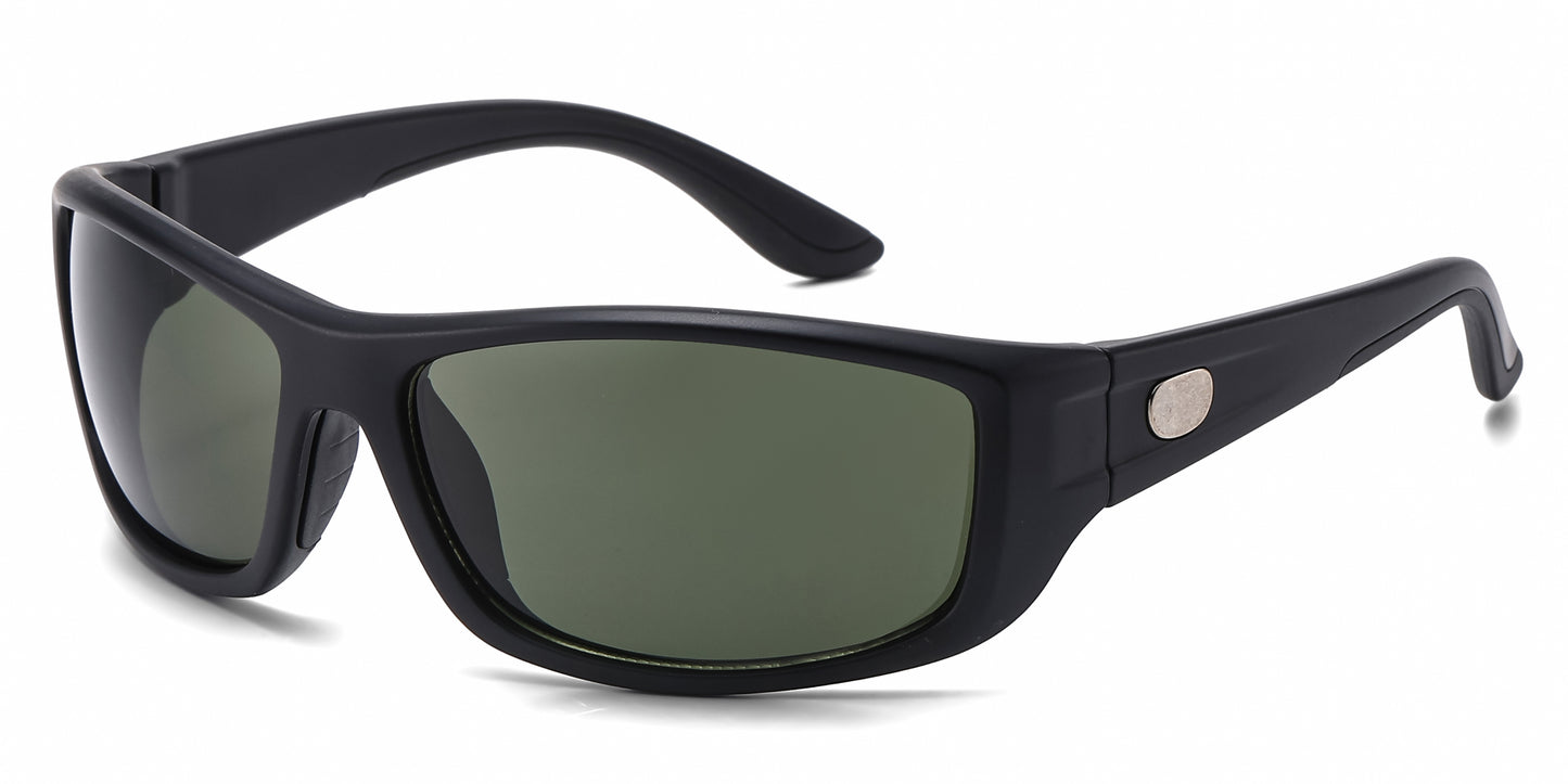 5324 - Men Rectangular Sport Plastic Sunglasses