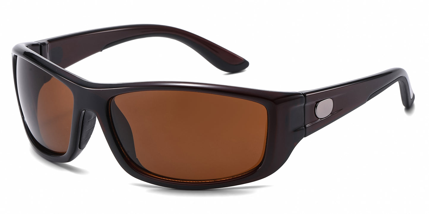 5324 - Men Rectangular Sport Plastic Sunglasses