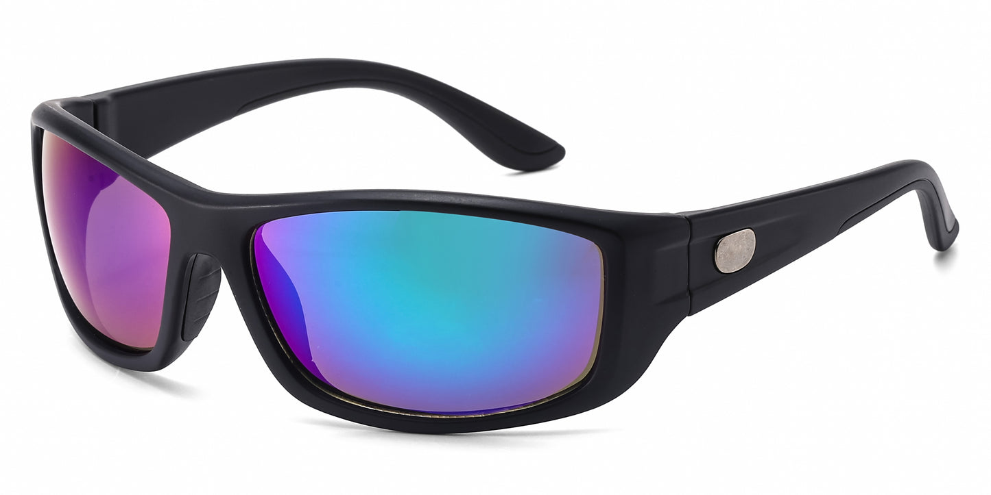 5324 - Men Rectangular Sport Plastic Sunglasses