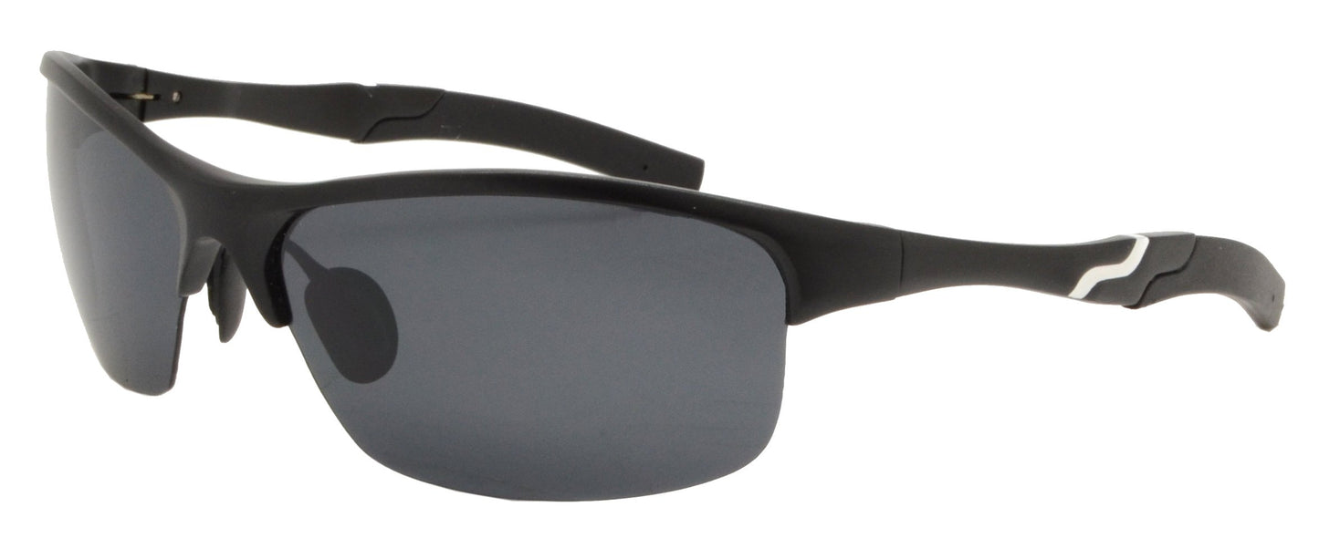 XD PL 384 - Polarized Full Aluminum- Rectangular Semi Rimless Sunglasses