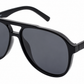 6601 - Classic Oval Shaped Aviator Plastic Sunglasses