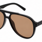 6601 - Classic Oval Shaped Aviator Plastic Sunglasses