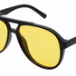 6601 - Classic Oval Shaped Aviator Plastic Sunglasses