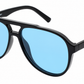 6601 - Classic Oval Shaped Aviator Plastic Sunglasses
