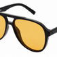 6601 - Classic Oval Shaped Aviator Plastic Sunglasses