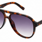 6601 - Classic Oval Shaped Aviator Plastic Sunglasses