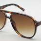 6601 - Classic Oval Shaped Aviator Plastic Sunglasses