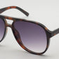 6601 - Classic Oval Shaped Aviator Plastic Sunglasses