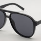 6601 - Classic Oval Shaped Aviator Plastic Sunglasses