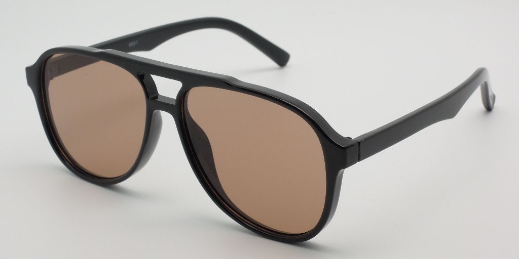 6601 - Classic Oval Shaped Aviator Plastic Sunglasses