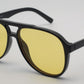 6601 - Classic Oval Shaped Aviator Plastic Sunglasses