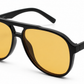 6601 - Classic Oval Shaped Aviator Plastic Sunglasses