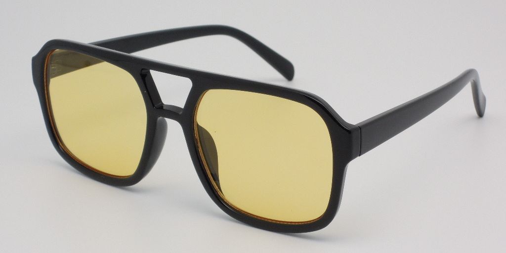 6602 - Square Aviator Plastic Sunglasses