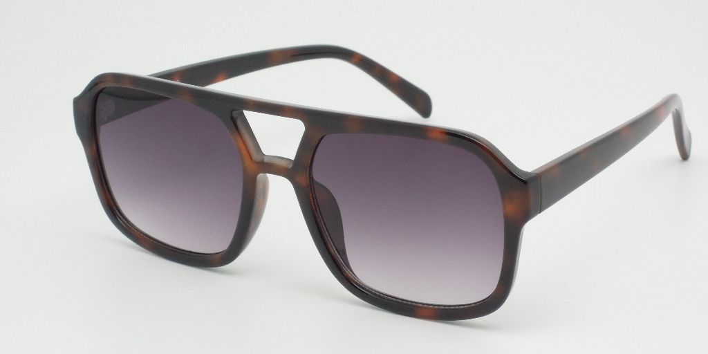 6602 - Square Aviator Plastic Sunglasses