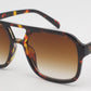 6602 - Square Aviator Plastic Sunglasses