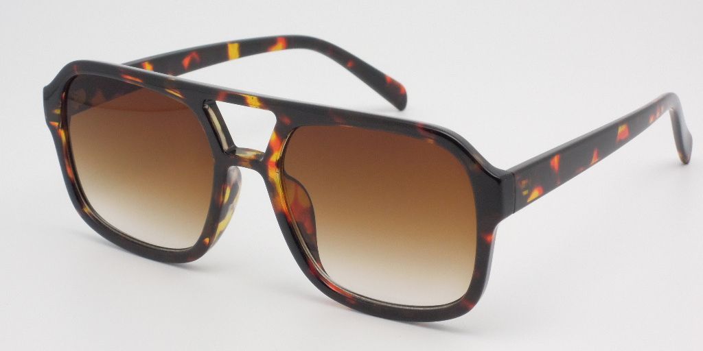 6602 - Square Aviator Plastic Sunglasses
