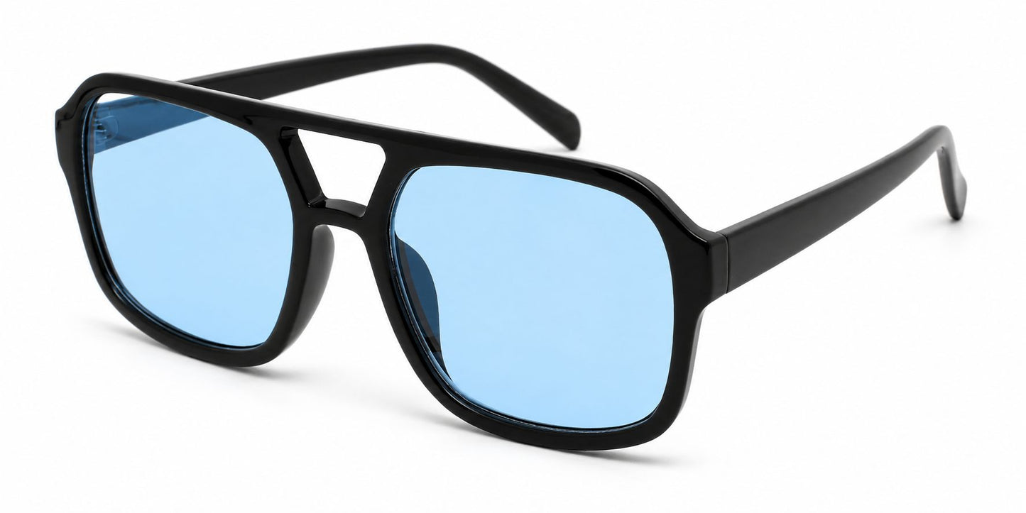 6602 - Square Aviator Plastic Sunglasses