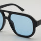 6603 - Modern Square Aviator Plastic Sunglasses