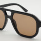 6603 - Modern Square Aviator Plastic Sunglasses