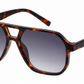 6604 - Brow Bar Square Aviator Plastic Sunglasses