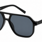 6604 - Brow Bar Square Aviator Plastic Sunglasses
