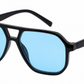6604 - Brow Bar Square Aviator Plastic Sunglasses