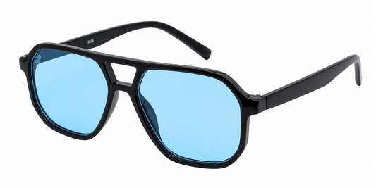 6604 - Brow Bar Square Aviator Plastic Sunglasses