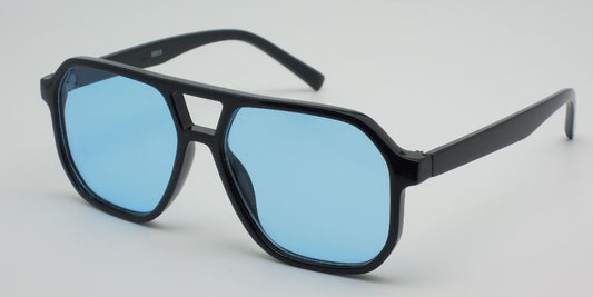 6604 - Brow Bar Square Aviator Plastic Sunglasses