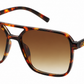 6605 - Square Aviator Plastic Sunglasses with Brow Bar